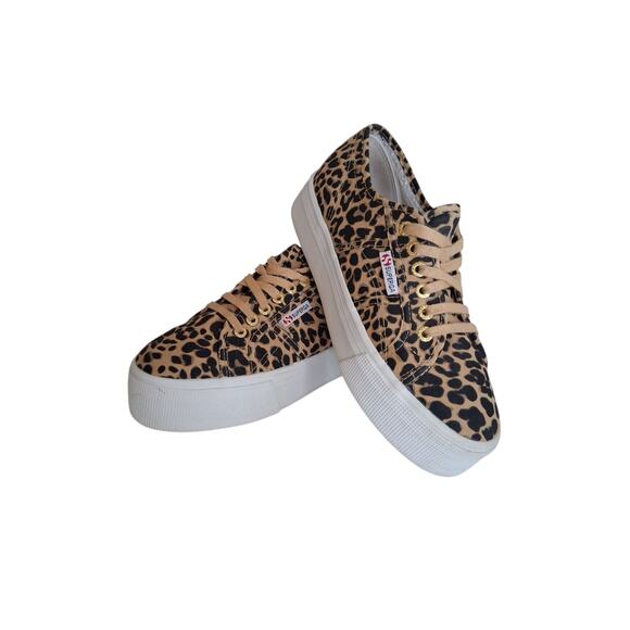Superga Womens size 8 2790 Fantasy Cotw Leopard Platform Chunky Fashion Sneakers - Picture 9 of 11